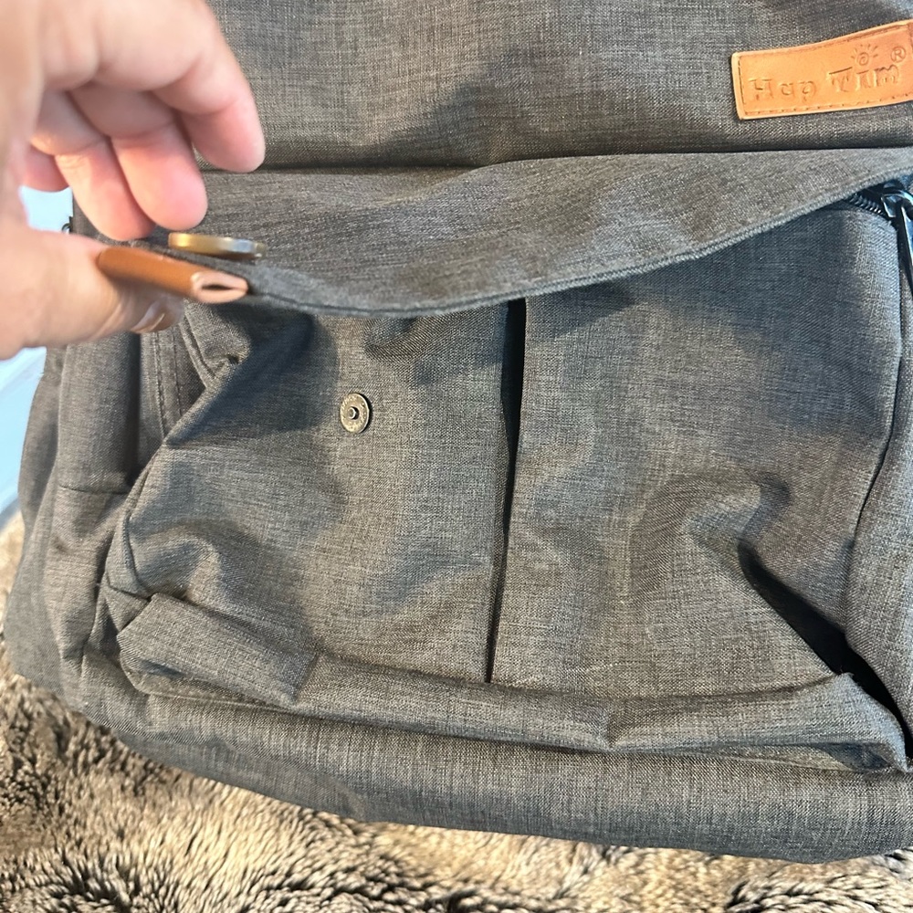 Hap Tim Multi- Function Large Grey Baby Diaper Ba… - image 2